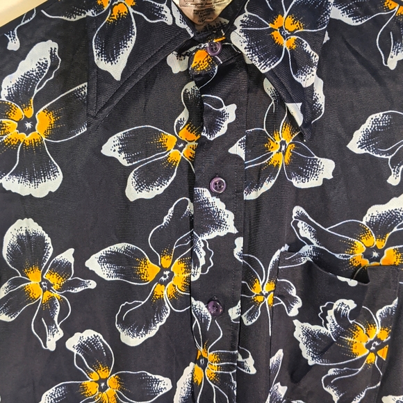 Vintage Sears Men's Store navy disco shirt - Picture 5 of 5